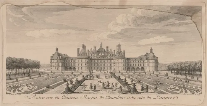Framed Print : Chateau Chambord from the Gardens. Creator: Jacques Rigaud (French, 1681-1754) Framed Print : Chateau Chambord from the Gardens. Creator: Jacques Rigaud (French, 1681-1754)