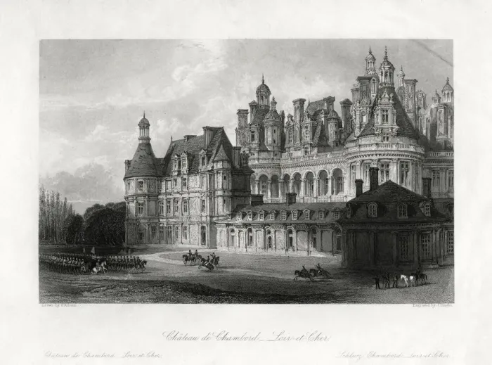Framed Print : Chateau de Chambord, Loir-et-Cher, France, 1875. Artist: James Tingle Framed Print : Chateau de Chambord, Loir-et-Cher, France, 1875. Artist: James Tingle