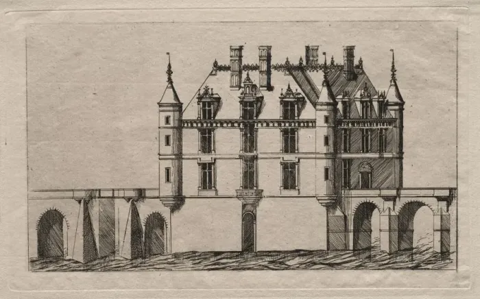 Framed Print : The Chateau of Chenonceau, 1856. Creator: Charles Meryon (French, 1821-1868) Framed Print : The Chateau of Chenonceau, 1856. Creator: Charles Meryon (French, 1821-1868)