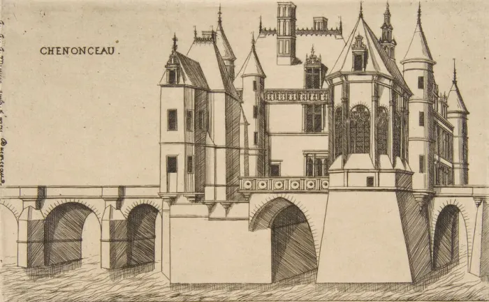 Framed Print : Chateau de Chenonceau, No 2, 1856. Creator: Charles Meryon Framed Print : Chateau de Chenonceau, No 2, 1856. Creator: Charles Meryon