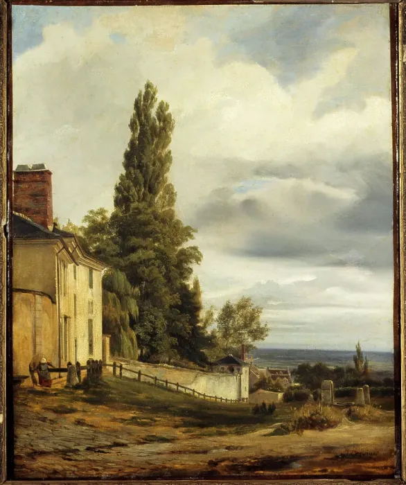 Framed Print : Chateau des Brouillards, rue de l'Abreuvoir and the Fontaine-du-But, in Montmartre, c1840. Creator: J Desvigne Framed Print : Chateau des Brouillards, rue de l'Abreuvoir and the Fontaine-du-But, in Montmartre, c1840. Creator: J Desvigne