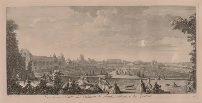Framed Print : Chateau Fontainebleau and Gardens. Creator: Jacques Rigaud (French, 1681-1754) Framed Print : Chateau Fontainebleau and Gardens. Creator: Jacques Rigaud (French, 1681-1754)