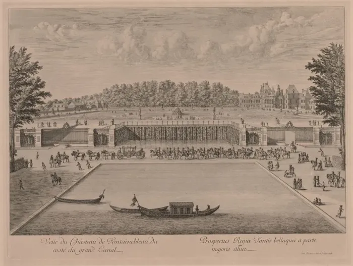 Framed Print : Chateau Fontainebleau from the Grand Canal. Creator: Jacques Rigaud (French, 1681-1754) Framed Print : Chateau Fontainebleau from the Grand Canal. Creator: Jacques Rigaud (French, 1681-1754)