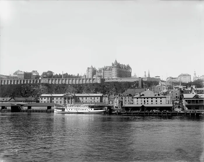 Framed Print : Chateau Frontenac from the River, Quebec, between 1890 and 1901. Creator: Unknown Framed Print : Chateau Frontenac from the River, Quebec, between 1890 and 1901. Creator: Unknown