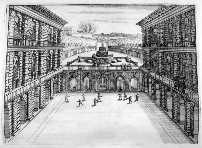Framed Print : Chateau and garden design, 1664. Artist: Georg Andreas Bockler Framed Print : Chateau and garden design, 1664. Artist: Georg Andreas Bockler