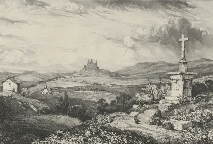 Framed Print : Chateau de Larderole, 1832. Creator: Godefroy Engelmann Framed Print : Chateau de Larderole, 1832. Creator: Godefroy Engelmann