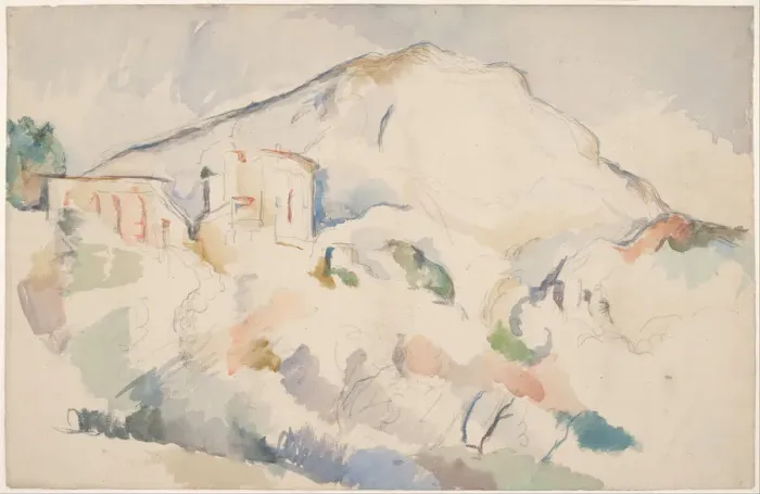 Framed Print : Chateau Noir and Mont Sainte-Victoire, ca 1890-1895. Artist: Cezanne, Paul (1839-1906) Framed Print : Chateau Noir and Mont Sainte-Victoire, ca 1890-1895. Artist: Cezanne, Paul (1839-1906)