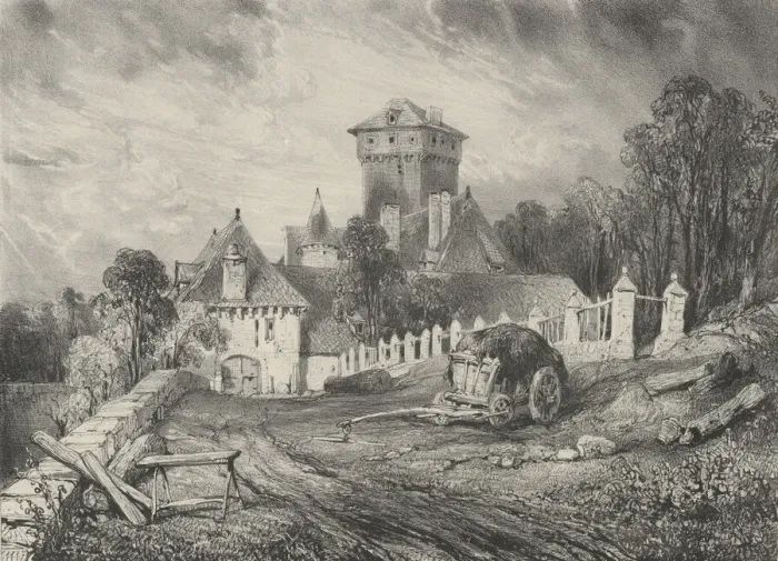 Framed Print : Chateau de Pesteil aPolminhac, 1832. Creator: Godefroy Engelmann Framed Print : Chateau de Pesteil aPolminhac, 1832. Creator: Godefroy Engelmann