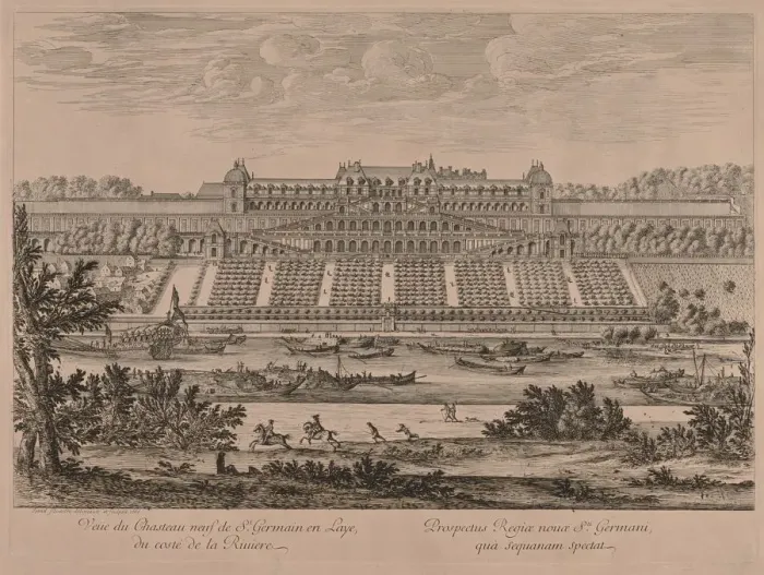 Framed Print : Chateau of St. Germain en Laye from the River. Creator: Jacques Rigaud (French, 1681-1754) Framed Print : Chateau of St. Germain en Laye from the River. Creator: Jacques Rigaud (French, 1681-1754)