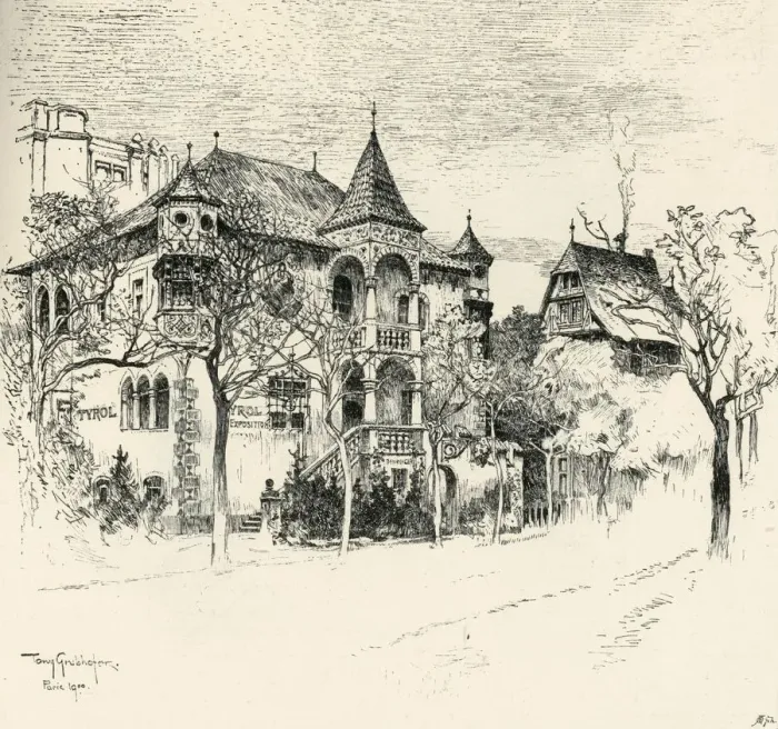 Framed Print : Chateau Tyrolen by Tony Grubhofer, 1900. Creator: Tony Grubhofer Framed Print : Chateau Tyrolen by Tony Grubhofer, 1900. Creator: Tony Grubhofer