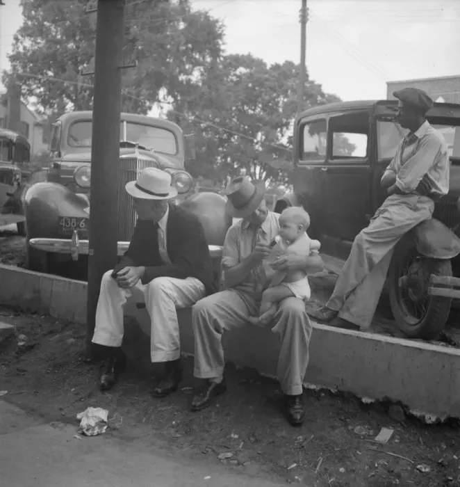 Framed Print : Chatham County farmers in town on Saturday afternoon, Pittsboro, North Carolina, 1939. Creator: Dorothea Lange Framed Print : Chatham County farmers in town on Saturday afternoon, Pittsboro, North Carolina, 1939. Creator: Dorothea Lange