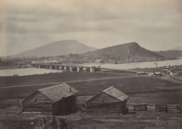 Framed Print : Chattanooga from the North, 1860s. Creator: George N. Barnard Framed Print : Chattanooga from the North, 1860s. Creator: George N. Barnard