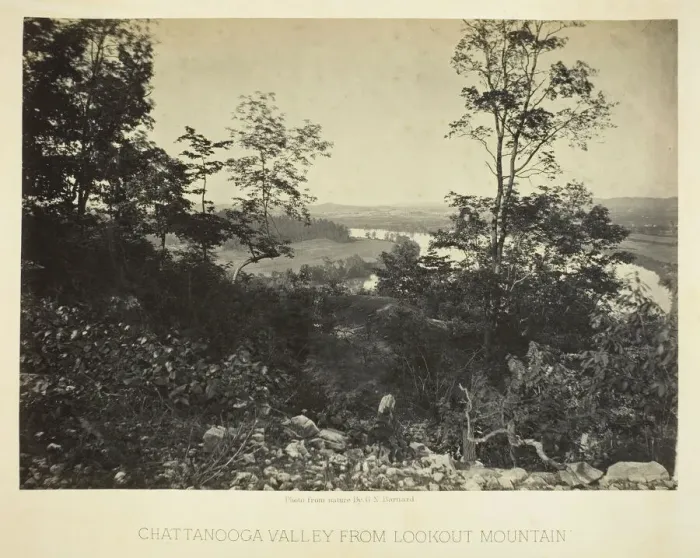 Framed Print : Chattanooga Valley from Lookout Mountain, 1864 / 66. Creator: George N. Barnard Framed Print : Chattanooga Valley from Lookout Mountain, 1864 / 66. Creator: George N. Barnard