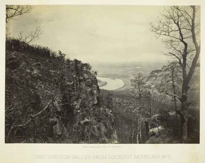 Framed Print : Chattanooga Valley from Lookout Mountain, No. 2, 1864 / 66. Creator: George N. Barnard Framed Print : Chattanooga Valley from Lookout Mountain, No. 2, 1864 / 66. Creator: George N. Barnard