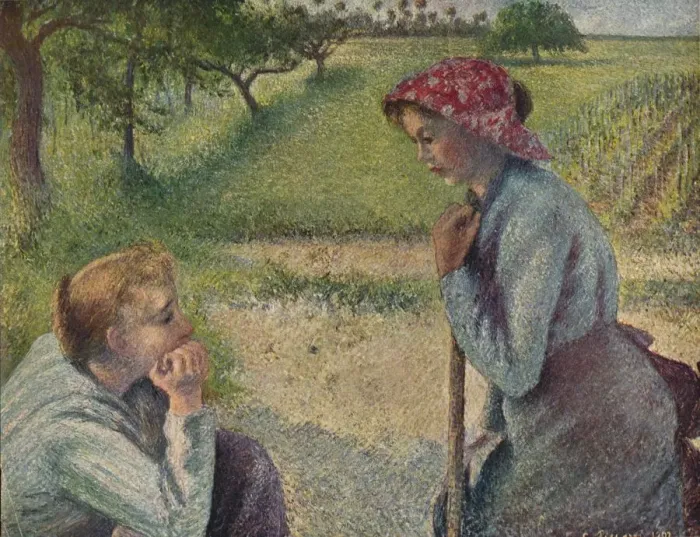 Framed Print : The Chatterer, 1892, (1935). Creator: Camille Pissarro Framed Print : The Chatterer, 1892, (1935). Creator: Camille Pissarro