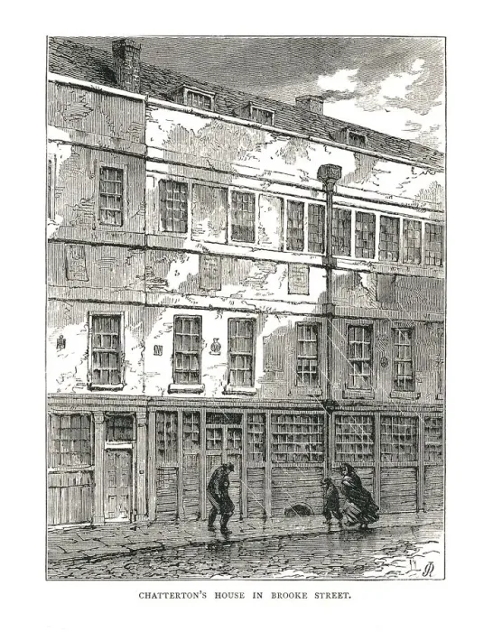 Framed Print : Chattertons House in Brooke Street, 1878 Framed Print : Chattertons House in Brooke Street, 1878