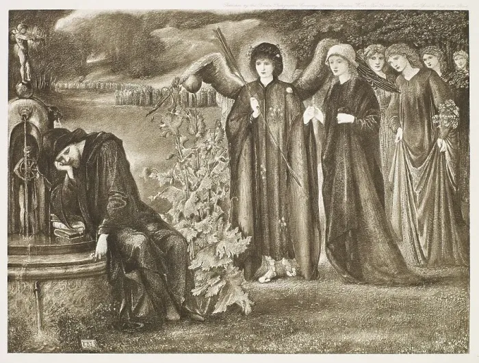 Framed Print : Chaucer's Dream of Good Women, 1900. Creator: Unknown Framed Print : Chaucer's Dream of Good Women, 1900. Creator: Unknown