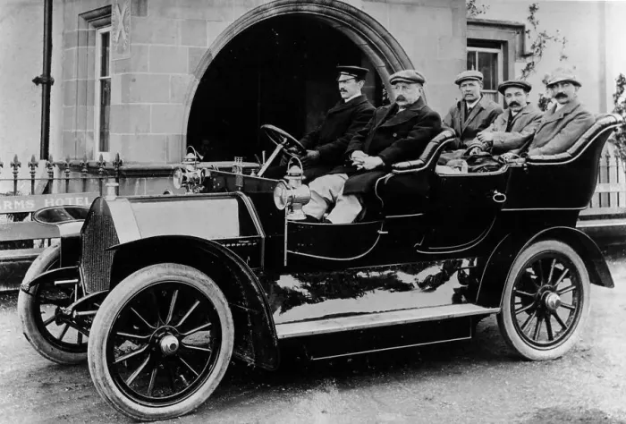Framed Print : Chauffeur Charlie Keith at the wheel of a Humber, c1907 Framed Print : Chauffeur Charlie Keith at the wheel of a Humber, c1907