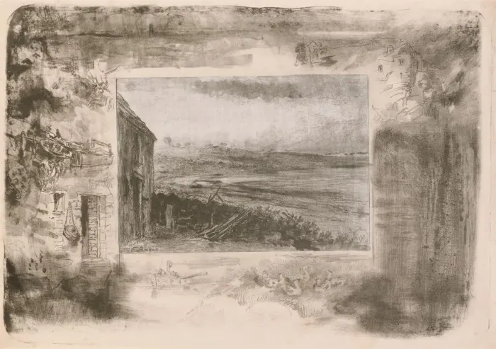 Framed Print : Chaumiere de pecheur (Fishermans Cottage), 1892. Creator: Felix Hilaire Buhot