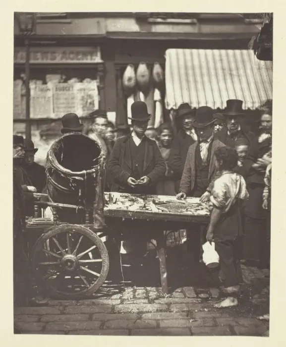 Framed Print : Cheap Fish of St. Giles s, 1881. Creator: John Thomson Framed Print : Cheap Fish of St. Giles s, 1881. Creator: John Thomson