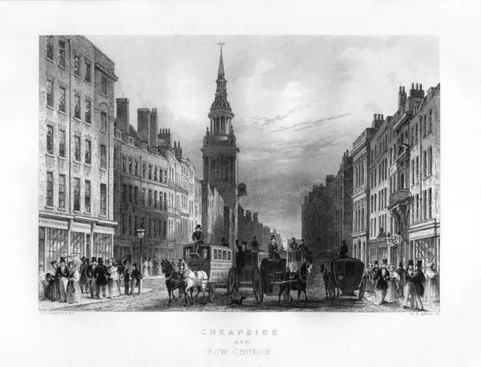 Framed Print : Cheapside and Bow Church, London, 19th century. Artist: WE Albutt Framed Print : Cheapside and Bow Church, London, 19th century. Artist: WE Albutt