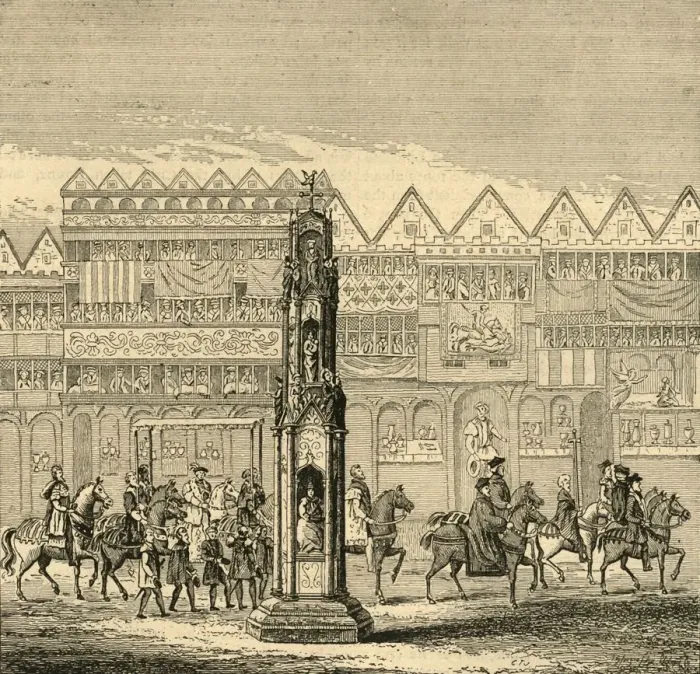Framed Print : Cheapside Cross, as it appeared in 1547, (1897). Creator: Unknown Framed Print : Cheapside Cross, as it appeared in 1547, (1897). Creator: Unknown