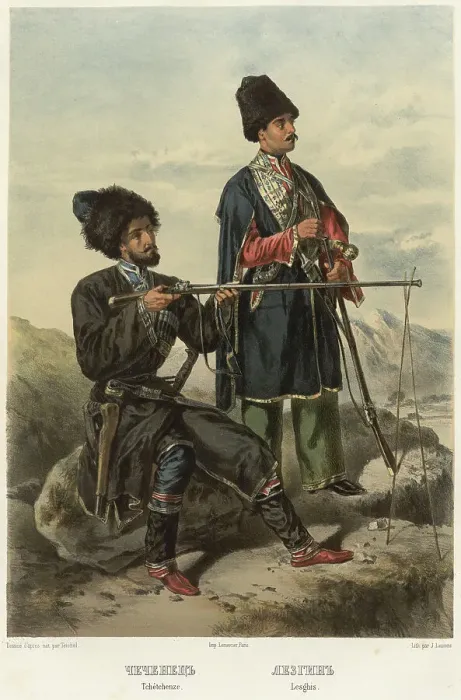 Framed Print : Chechen. Lezgin, 1862. Creator: Frants Taikhel Framed Print : Chechen. Lezgin, 1862. Creator: Frants Taikhel