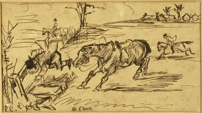 Framed Print : A Check, 1869. Creator: Randolph Caldecott Framed Print : A Check, 1869. Creator: Randolph Caldecott