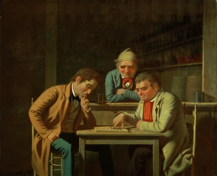 Framed Print : The Checker Players, 1850. Creator: George Caleb Bingham Framed Print : The Checker Players, 1850. Creator: George Caleb Bingham