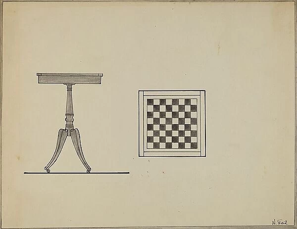 Checkerboard Table, 1936. Creator: Nicholas Gorid