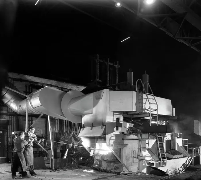 Framed Print : Checking the temperature of molten steel, Sheffield, South Yorkshire, 1964. Artist Framed Print : Checking the temperature of molten steel, Sheffield, South Yorkshire, 1964. Artist