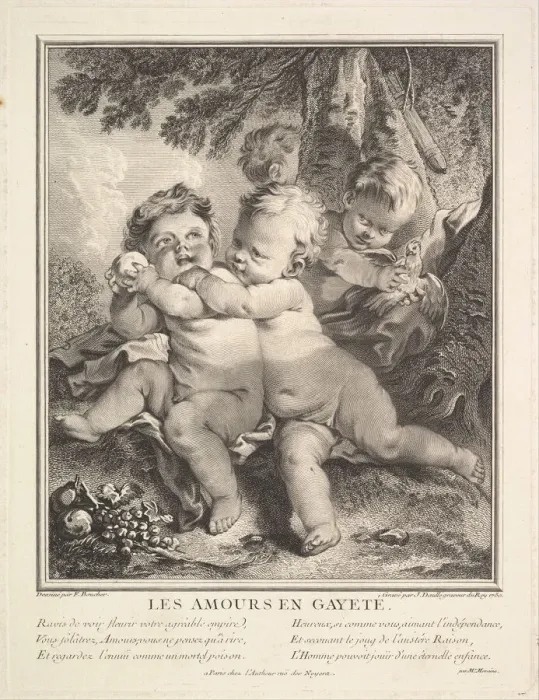 Framed Print : The Cheerful Cupids, 1750. Creator: Jean Daullé Framed Print : The Cheerful Cupids, 1750. Creator: Jean Daullé