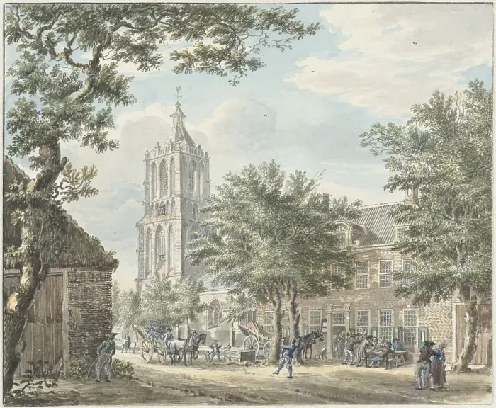 Framed Print : Cheerful party in the village of Houten, 1713-1780. Creator: Jan de Beyer Framed Print : Cheerful party in the village of Houten, 1713-1780. Creator: Jan de Beyer