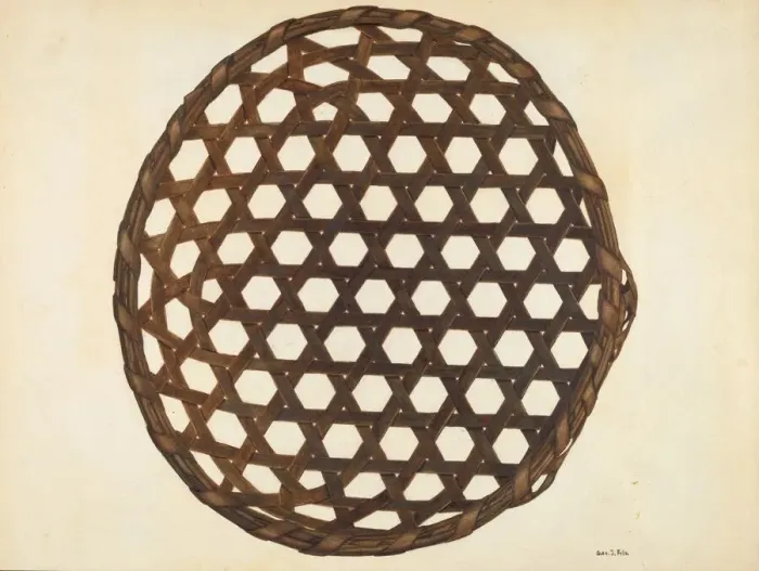 Framed Print : Cheese Basket, c. 1941. Creator: George File Framed Print : Cheese Basket, c. 1941. Creator: George File