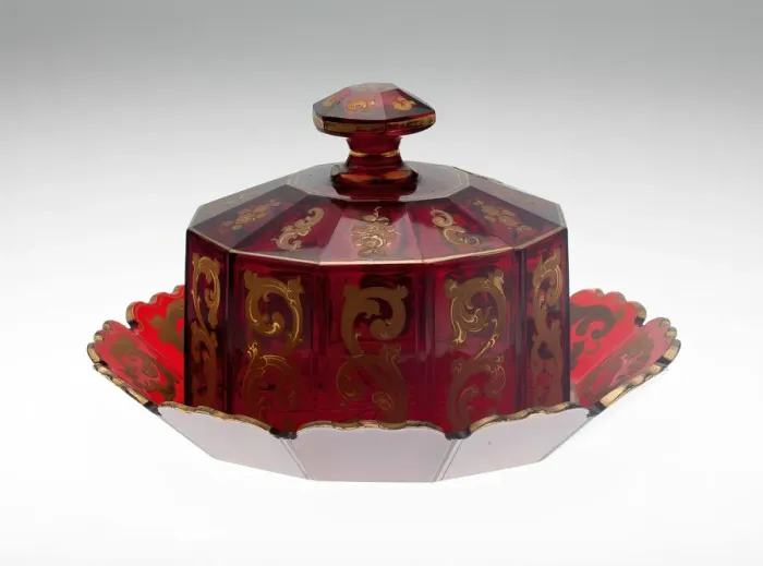 Framed Print : Cheese Dish and Cover, Bohemia, 19th century. Creator: Bohemia Glass Framed Print : Cheese Dish and Cover, Bohemia, 19th century. Creator: Bohemia Glass