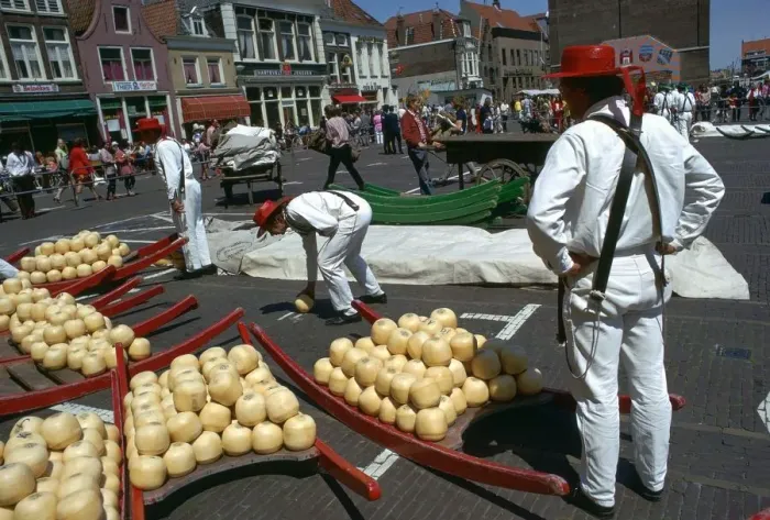 Framed Print : Cheese market in Holland Framed Print : Cheese market in Holland