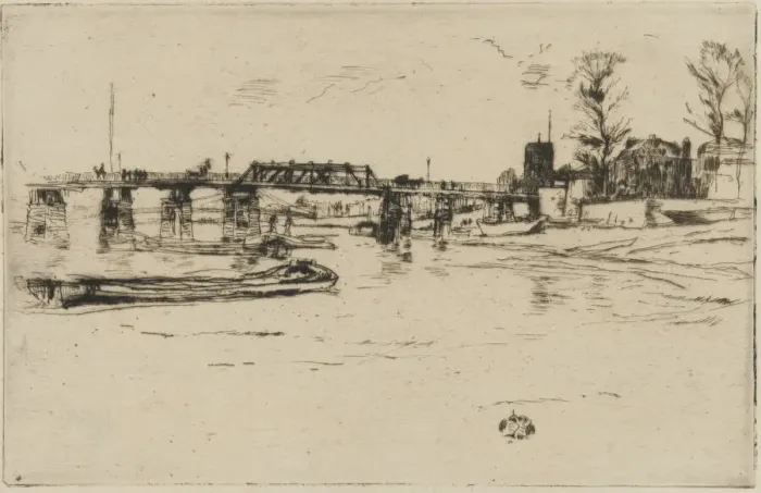Framed Print : Chelsea, 1879. Creator: James Abbott McNeill Whistler Framed Print : Chelsea, 1879. Creator: James Abbott McNeill Whistler