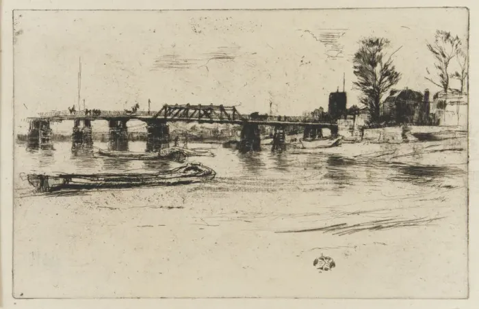 Framed Print : Chelsea, 1879. Creator: James Abbott McNeill Whistler Framed Print : Chelsea, 1879. Creator: James Abbott McNeill Whistler