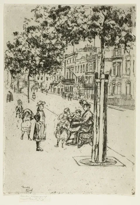 Framed Print : Chelsea Children, Chelsea Embankment, 1889. Creator: Theodore Roussel Framed Print : Chelsea Children, Chelsea Embankment, 1889. Creator: Theodore Roussel