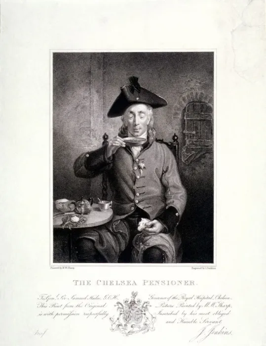 Framed Print : Chelsea Pensioner, 1826. Artist: J Jenkins Framed Print : Chelsea Pensioner, 1826. Artist: J Jenkins