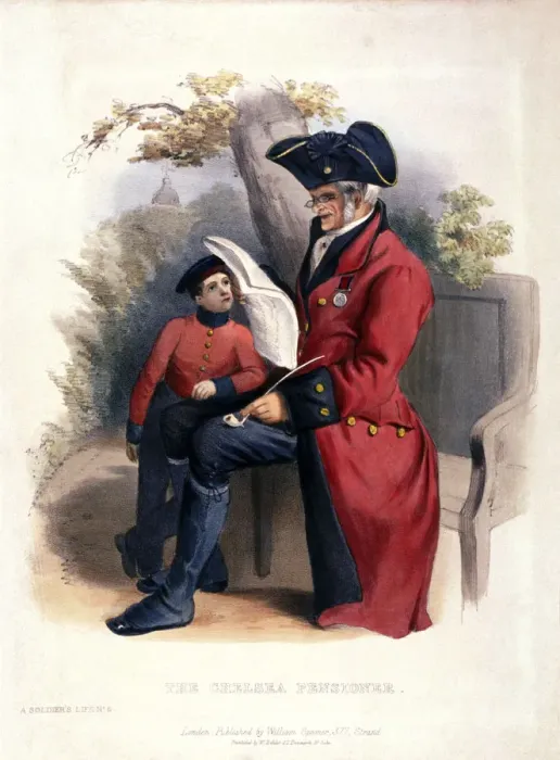 Framed Print : The Chelsea Pensioner, Chelsea, London, c1840 Framed Print : The Chelsea Pensioner, Chelsea, London, c1840