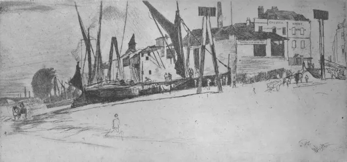 Framed Print : Chelsea Wharf, 1863, (1904). Artist: James Abbott McNeill Whistler Framed Print : Chelsea Wharf, 1863, (1904). Artist: James Abbott McNeill Whistler