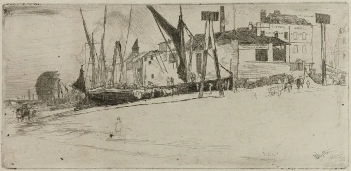 Framed Print : Chelsea Wharf, 1863. Creator: James Abbott McNeill Whistler Framed Print : Chelsea Wharf, 1863. Creator: James Abbott McNeill Whistler