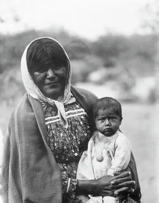 Framed Print : Chemehuevi mother and child, c1907. Creator: Edward Sheriff Curtis Framed Print : Chemehuevi mother and child, c1907. Creator: Edward Sheriff Curtis