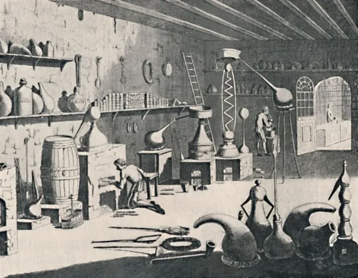 Framed Print : A Chemical Laboratory in 1747, 1747, (1904) Framed Print : A Chemical Laboratory in 1747, 1747, (1904)