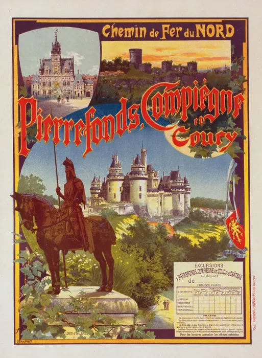 Framed Print : Chemin de fer du Nord. Pierrefonds, 1900. Creator: Fraipont, Gustave de (1849-1923) Framed Print : Chemin de fer du Nord. Pierrefonds, 1900. Creator: Fraipont, Gustave de (1849-1923)
