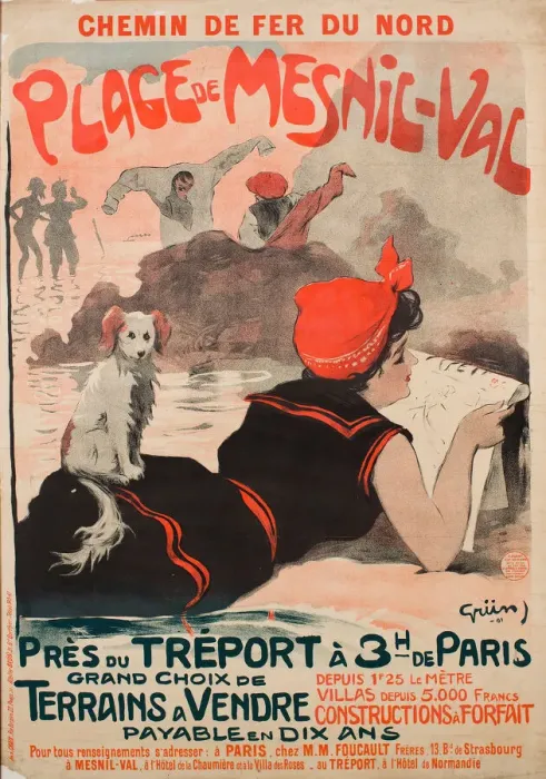 Framed Print : Chemin de fer du Nord. Plage de Mesnil-Val, 1901. Creator: Grün Framed Print : Chemin de fer du Nord. Plage de Mesnil-Val, 1901. Creator: Grün