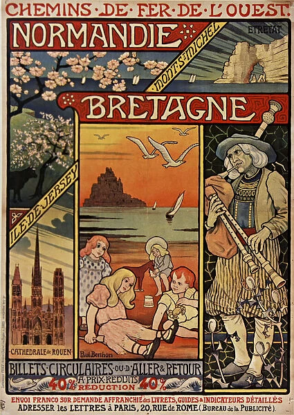 Chemins de fer de l Ouest. Normandie, Bretagne, 1900. Creator: Berthon, Paul (1872-1909)