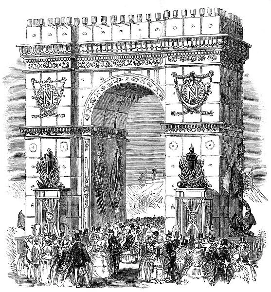 The Cherbourg Fetes - Triumphal Arch at Cherbourg, 1858. Creator: Unknown