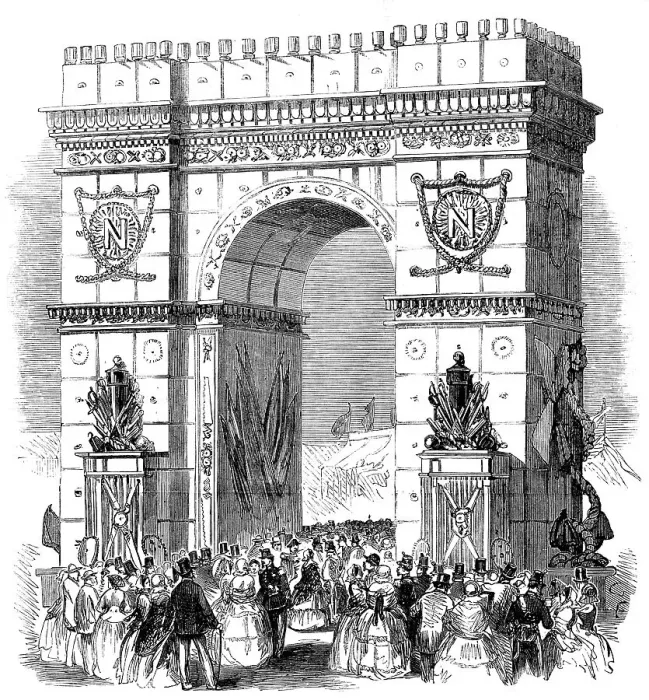 Framed Print : The Cherbourg Fetes - Triumphal Arch at Cherbourg, 1858. Creator: Unknown Framed Print : The Cherbourg Fetes - Triumphal Arch at Cherbourg, 1858. Creator: Unknown